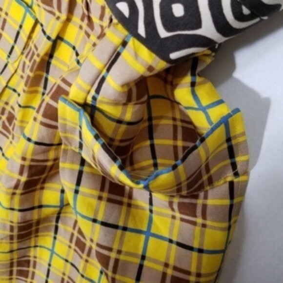 Plenty by Tracy Reese strapless plaid mini dress tartan size 0 XS yellow - Picture 5 of 6